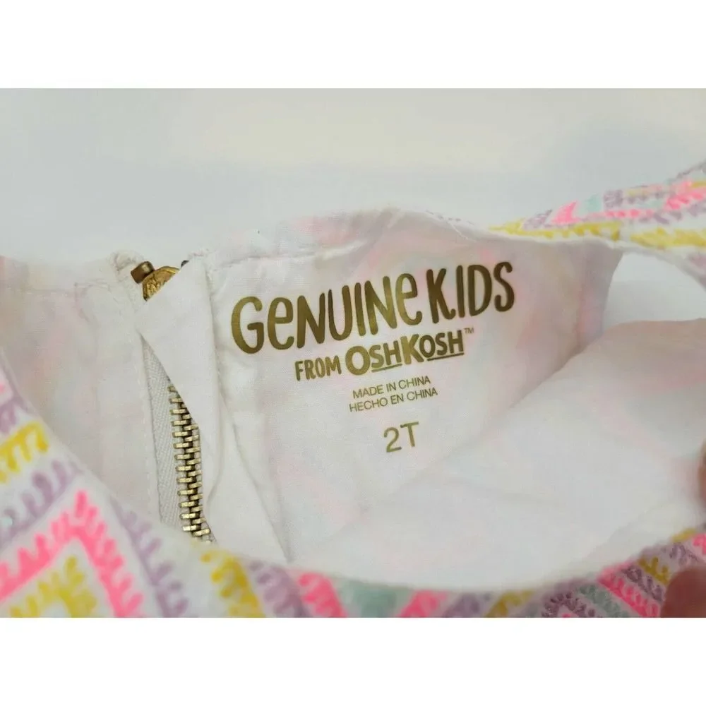 OshKosh‎ Toddler Girls Easter Dress Size 2T Pink Gold
